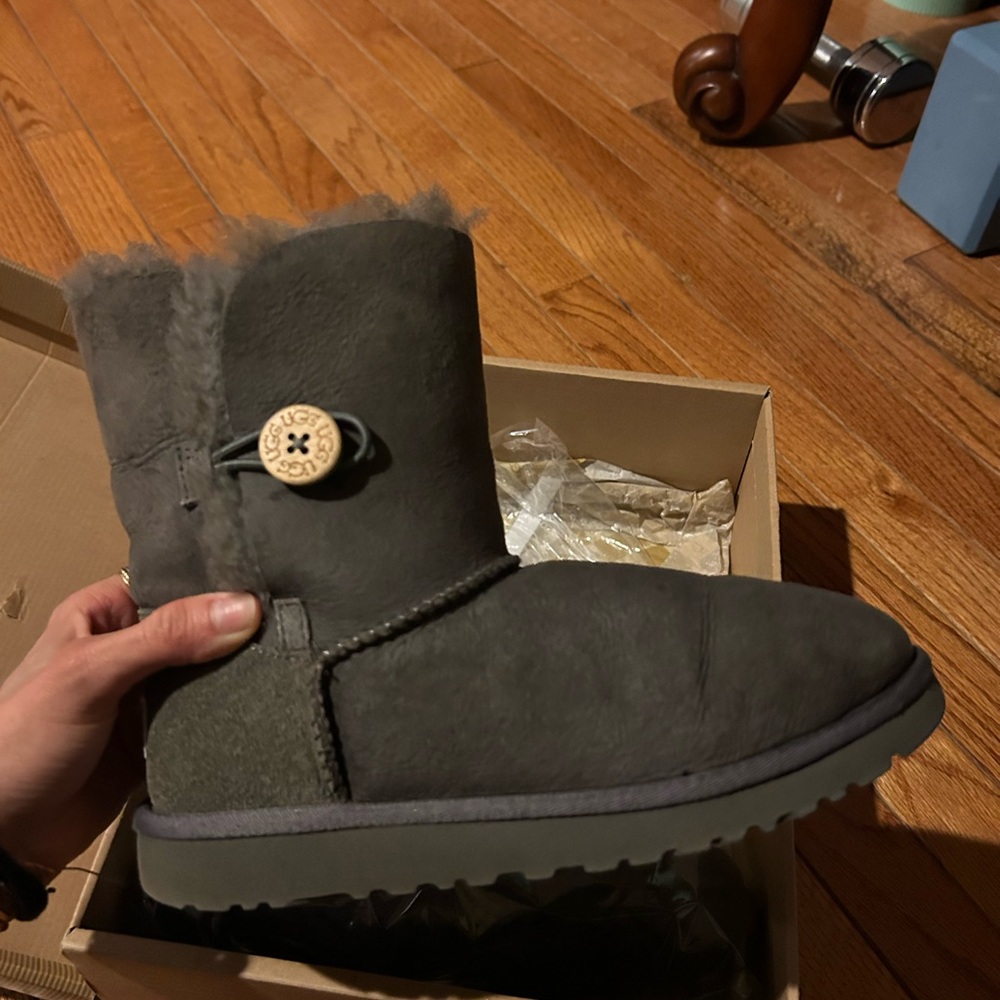 UGG Gray Winter Boots with Plush Lining